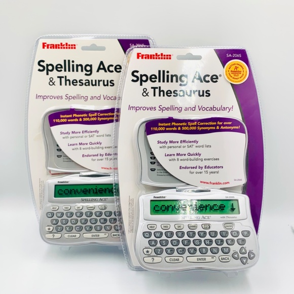 New Unopened Tech Bundle Franklin Spelling Ace & Thesaurus/ Model SA-206S silver - Picture 2 of 15